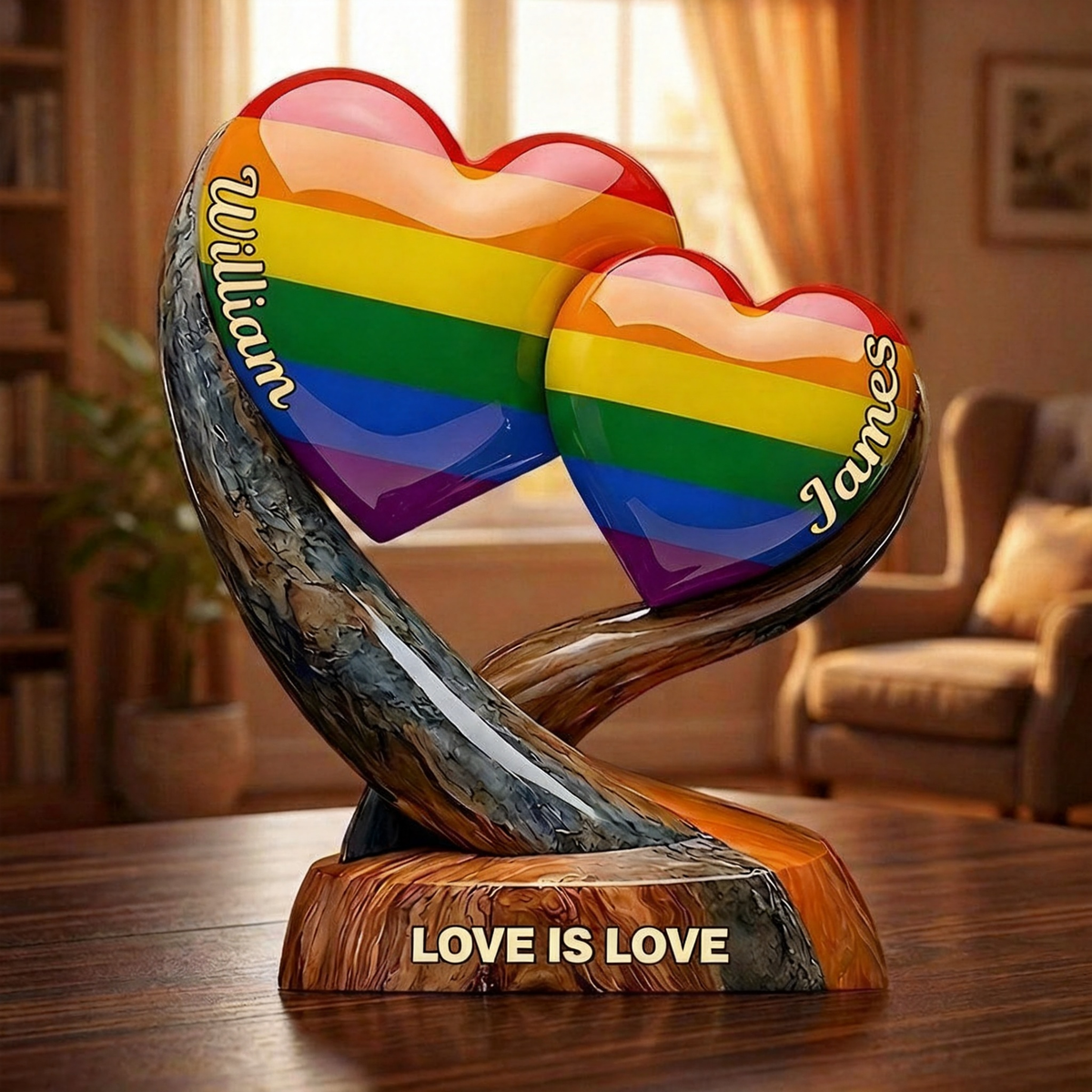 Love Is Love - Personalized LGBT Support Custom Shaped Acrylic Plaque