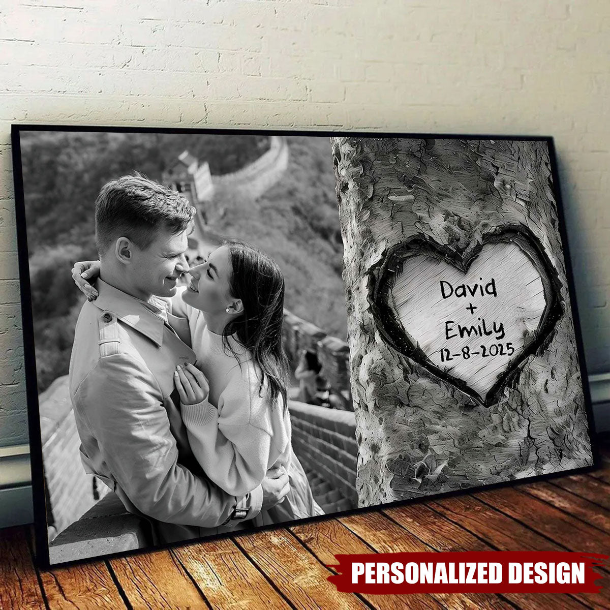 Celebrate Timeless Love With Heart Carved Tree - Personalized Poster