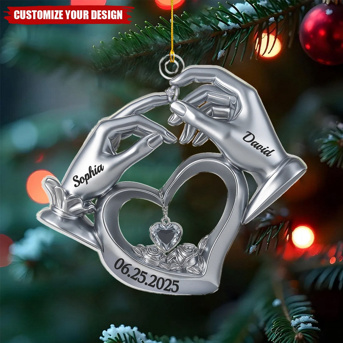 A Love To Cherish Forever - Personalized Acrylic Ornament, Anniversary Christmas Wedding Gifts