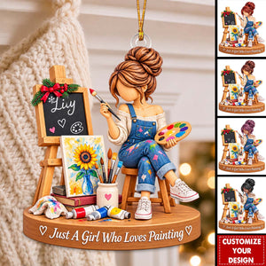 Personalized Artist Christmas Ornament, Custom Name Painter Holiday Keepsake
