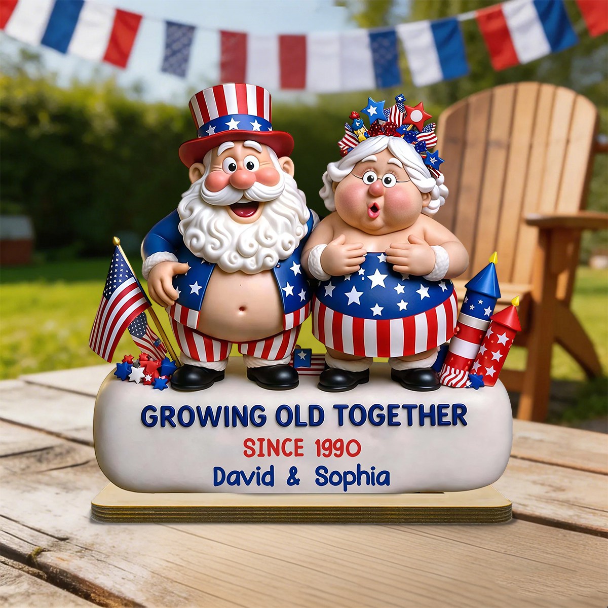 Growing Old Together, Personalized Wood Plaque, Gift For Couples