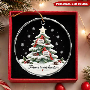 Personalized Memorial Crystal Cardinal Christmas Ornament