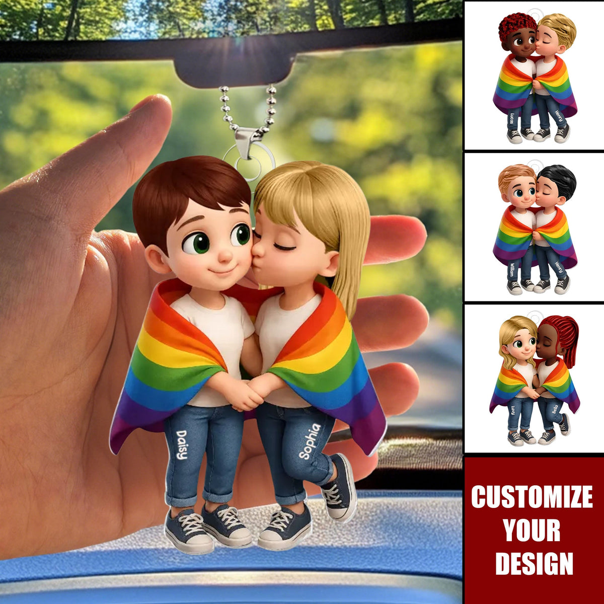 LGBT Couple Love Is Love Personalized Acrylic Hanger