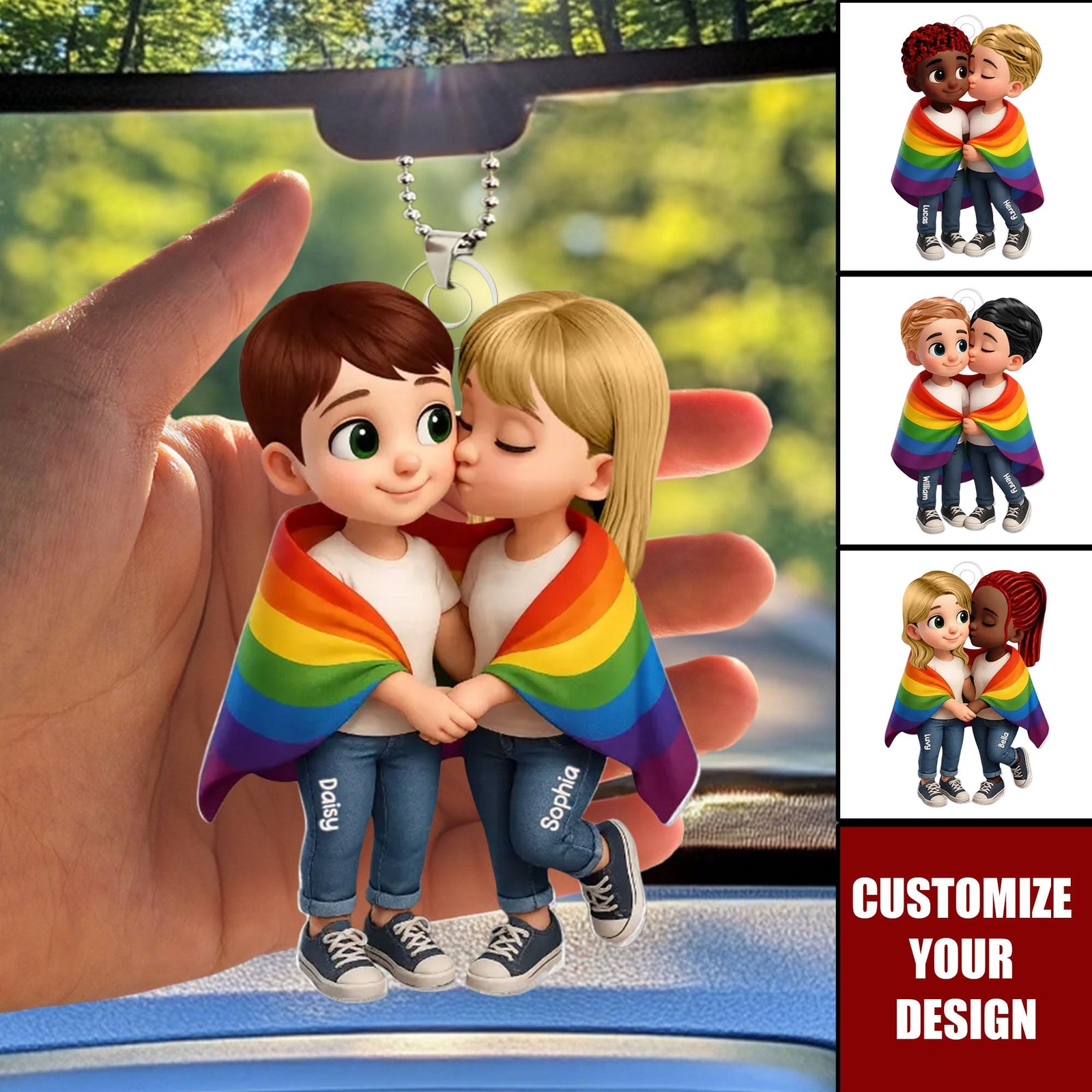LGBT Couple Love Is Love Personalized Acrylic Hanger
