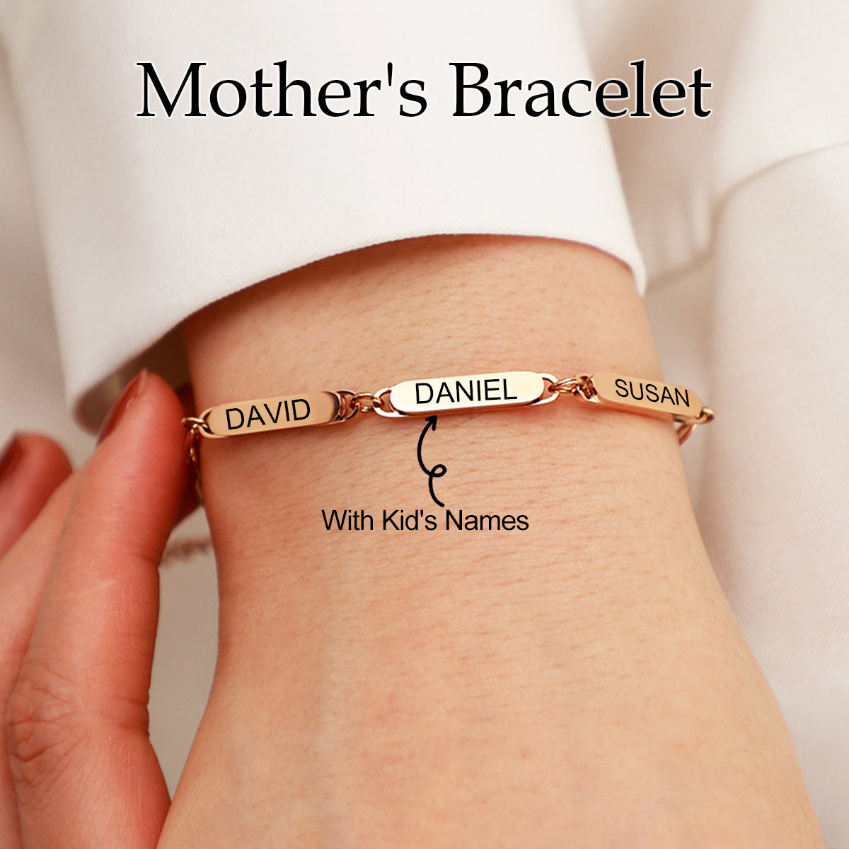 Custom Bracelet with Multiple Names Paperclip Bracelet