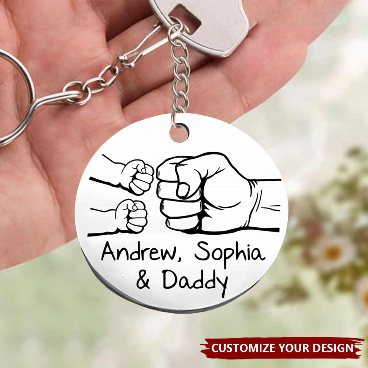 Bond for Life - Family Personalized Custom Keychain - Father's Day, Gift For Dad, Grandpa