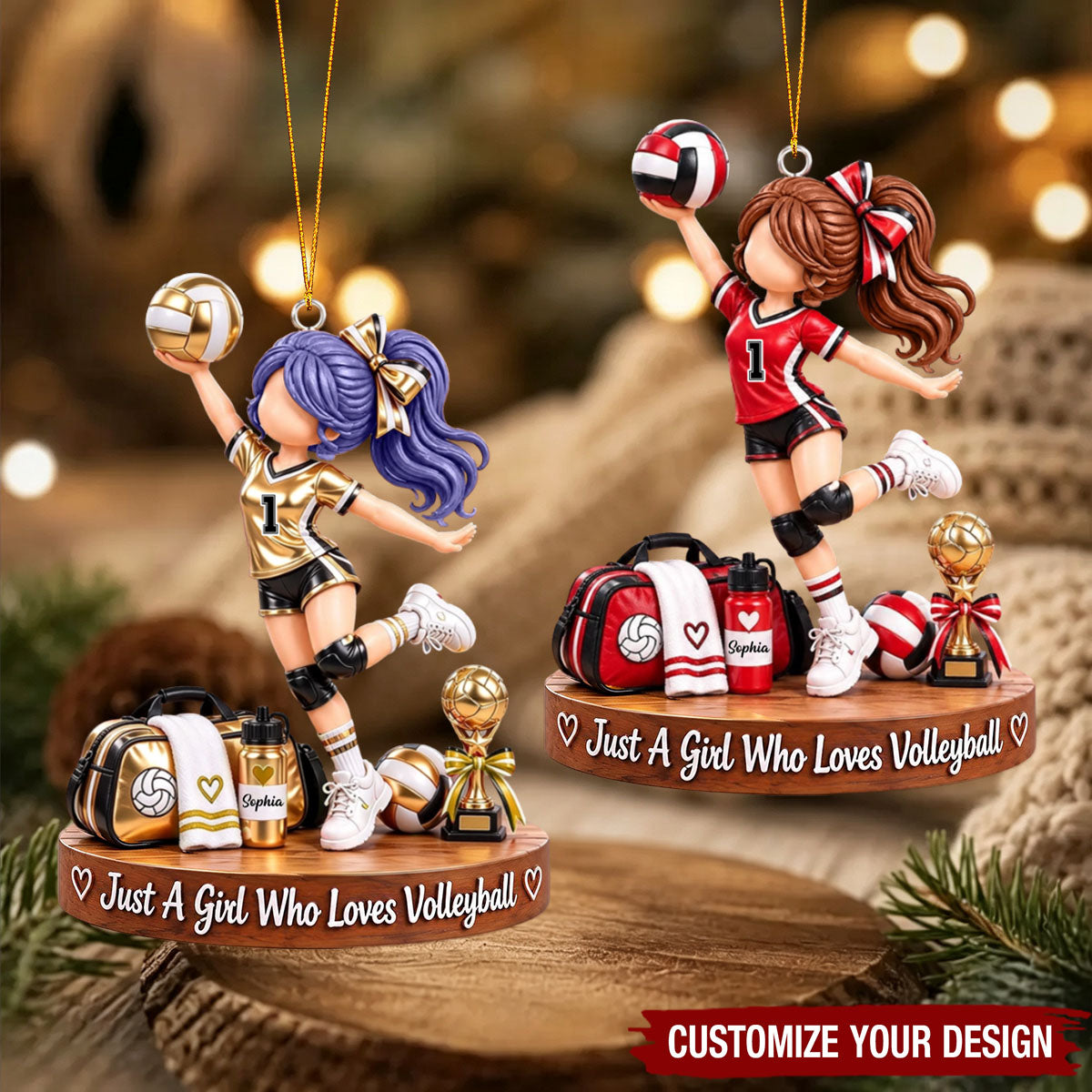 Personalized Volleyball Christmas Ornament, Just A Girl Who Loves Volleyball