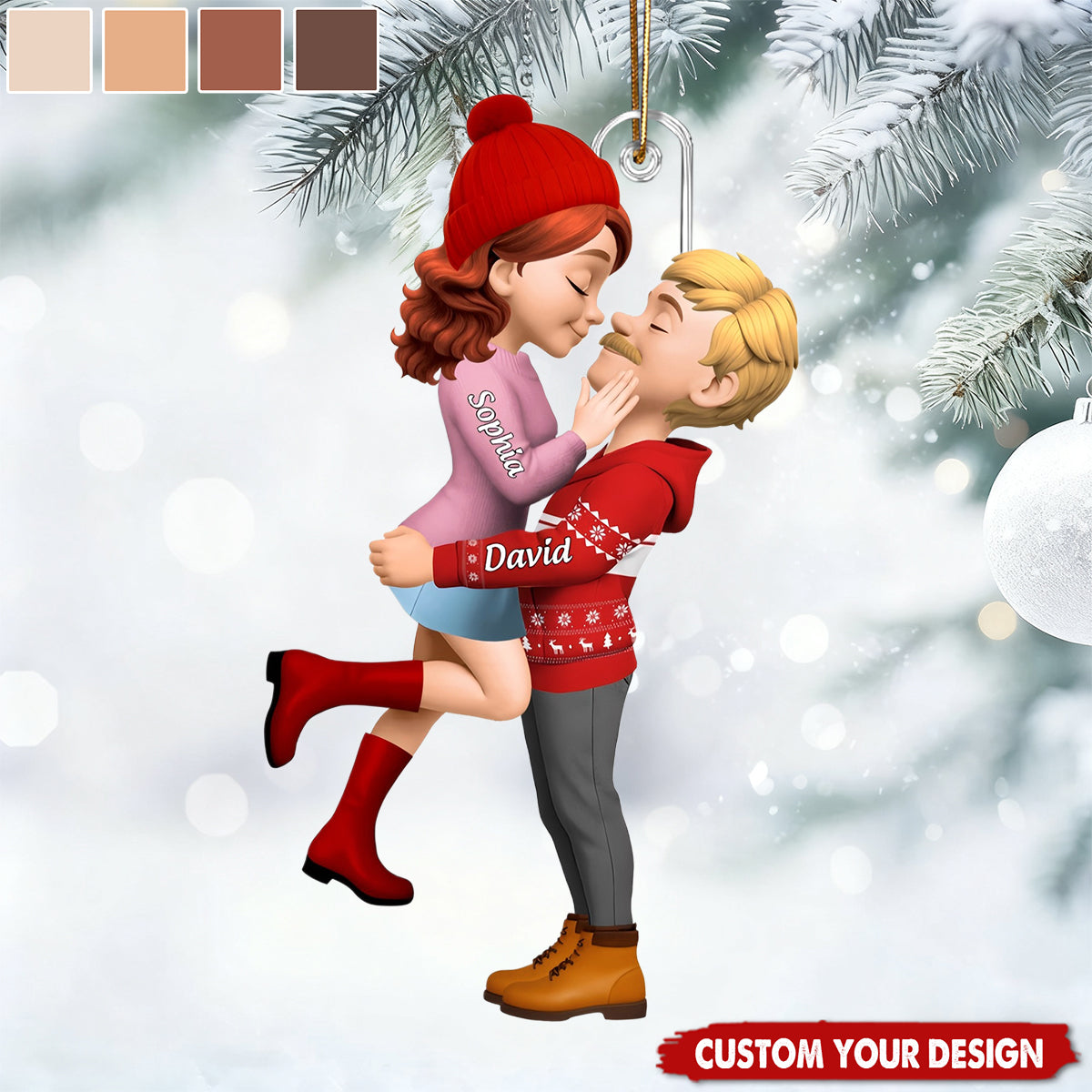 From Our First Kiss Till Our Last Breath - Custom Ornament For Couple