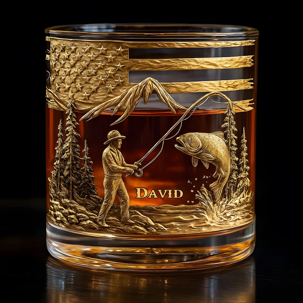 Fishing For Life - Personalized Fishing Whiskey Glass