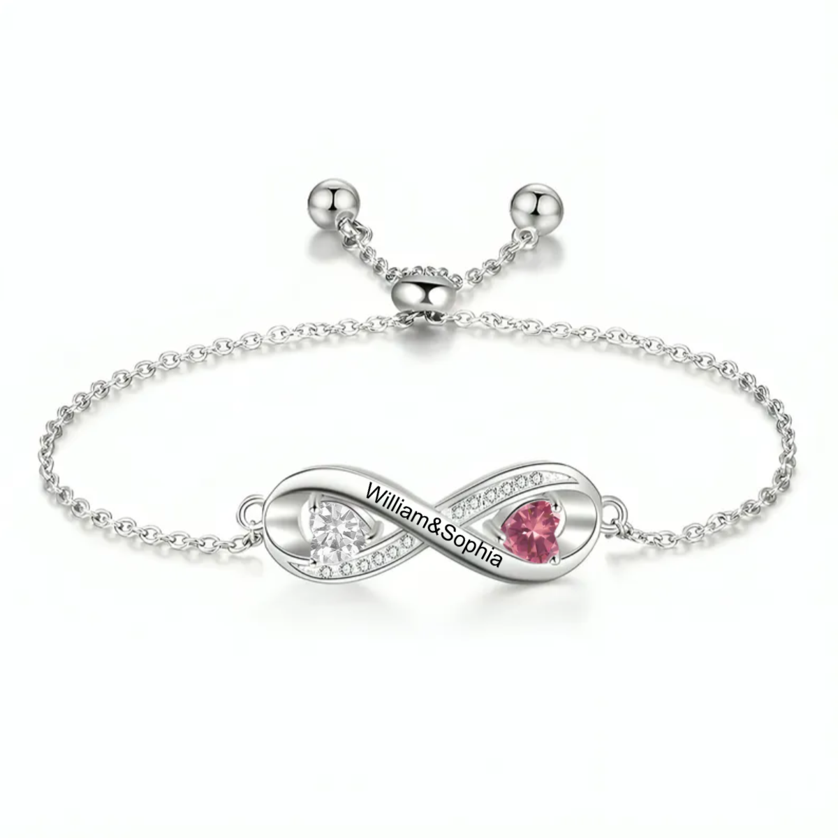 Personalized Infinity Name Birthstone Bracelet