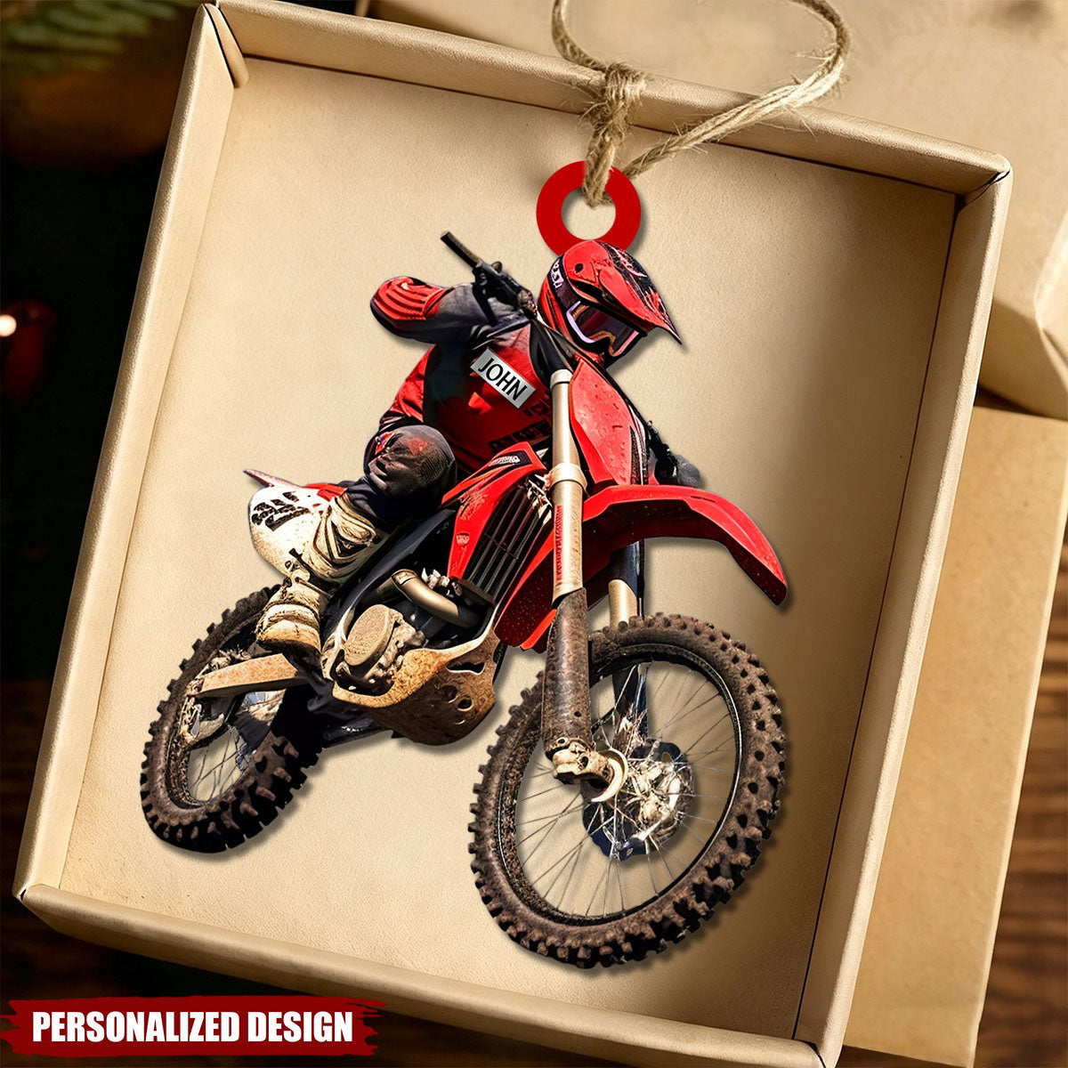 Personalized Custom Name Motocross Christmas Ornament