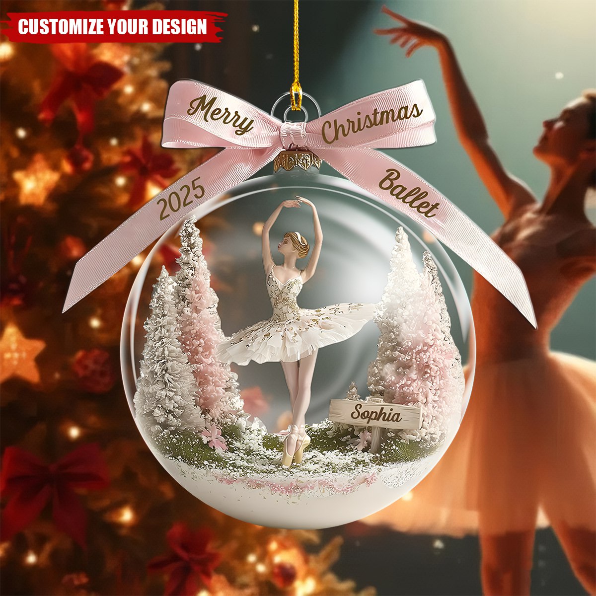 Personalized Awesome Ballet Ornament, Christmas Ballet Gift
