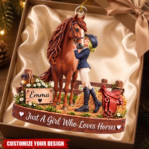 Personalized Horse Girl Christmas Ornament-Custom Horse Lover Christmas Ornament