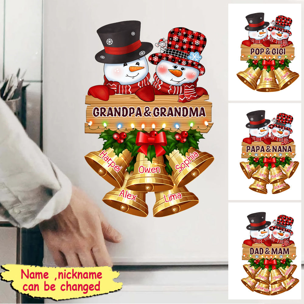 Personalized Snowman Papa Nana Family Christmas Gift Xmas Sticker Decal