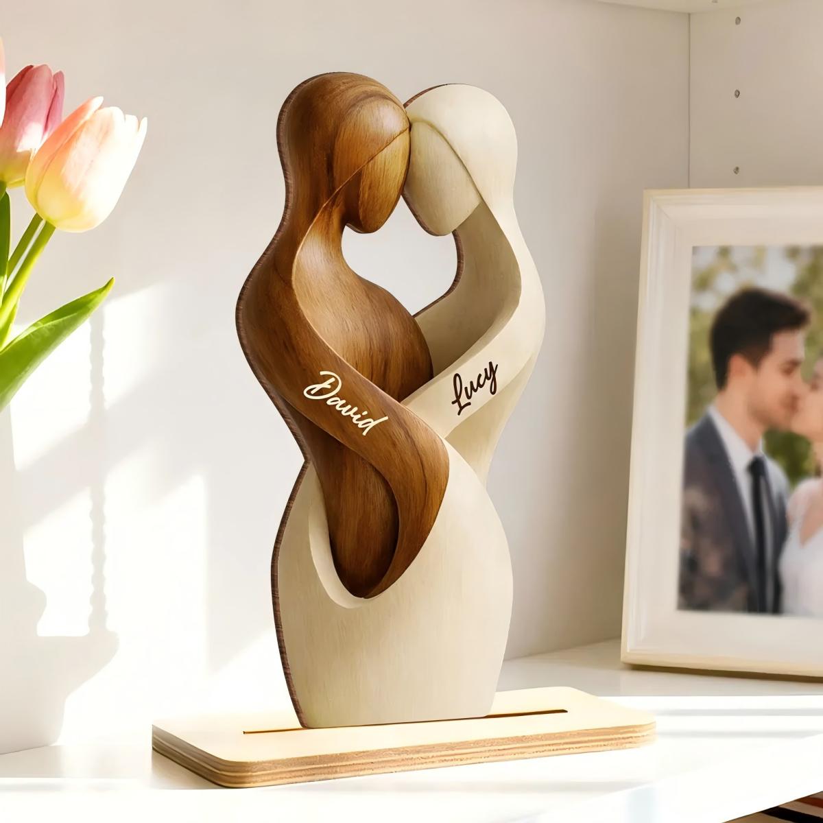 Two Become One - Personalized Wooden Plaque For Him, Her