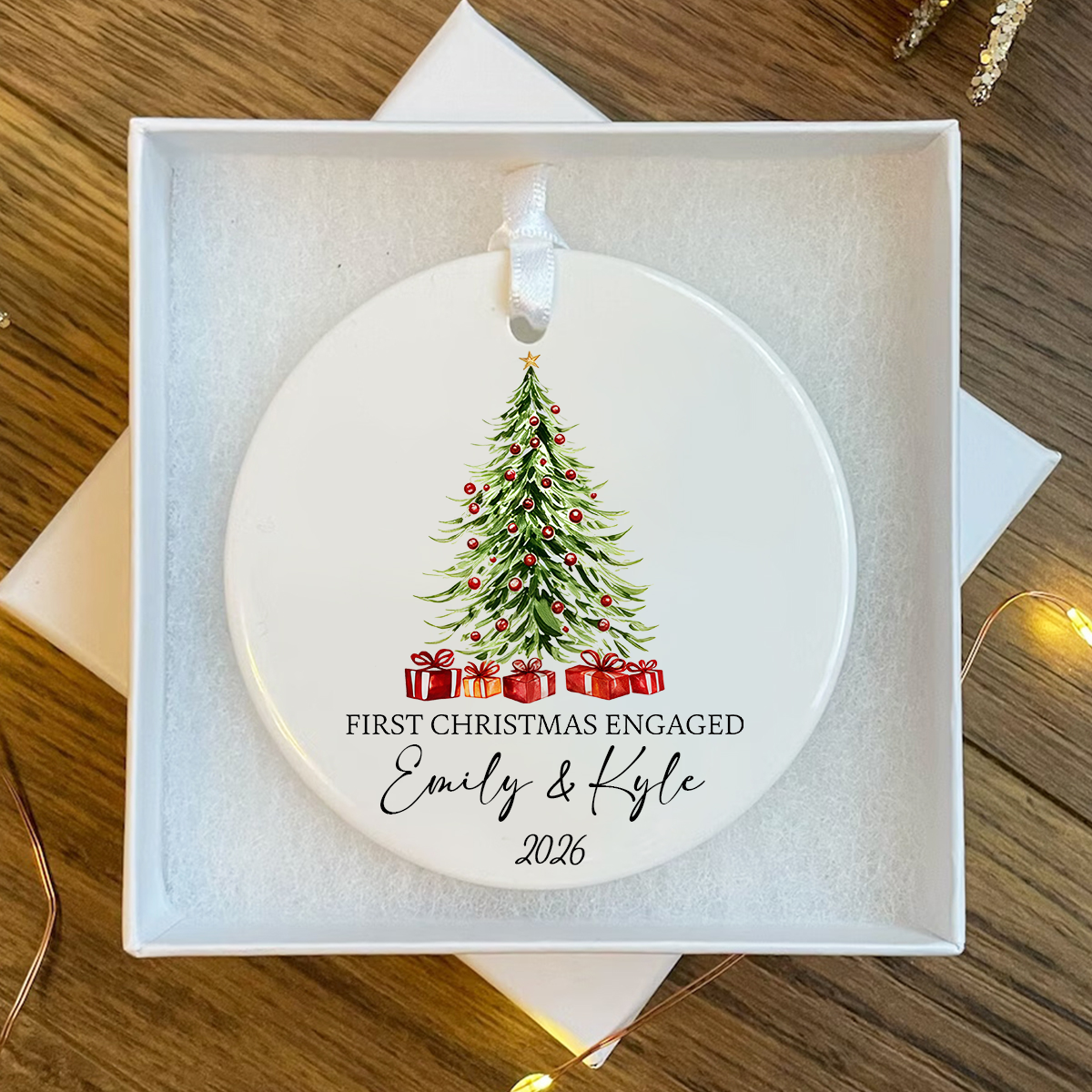 First Christmas Engaged Married Ornament, Christmas Gifts for Couple