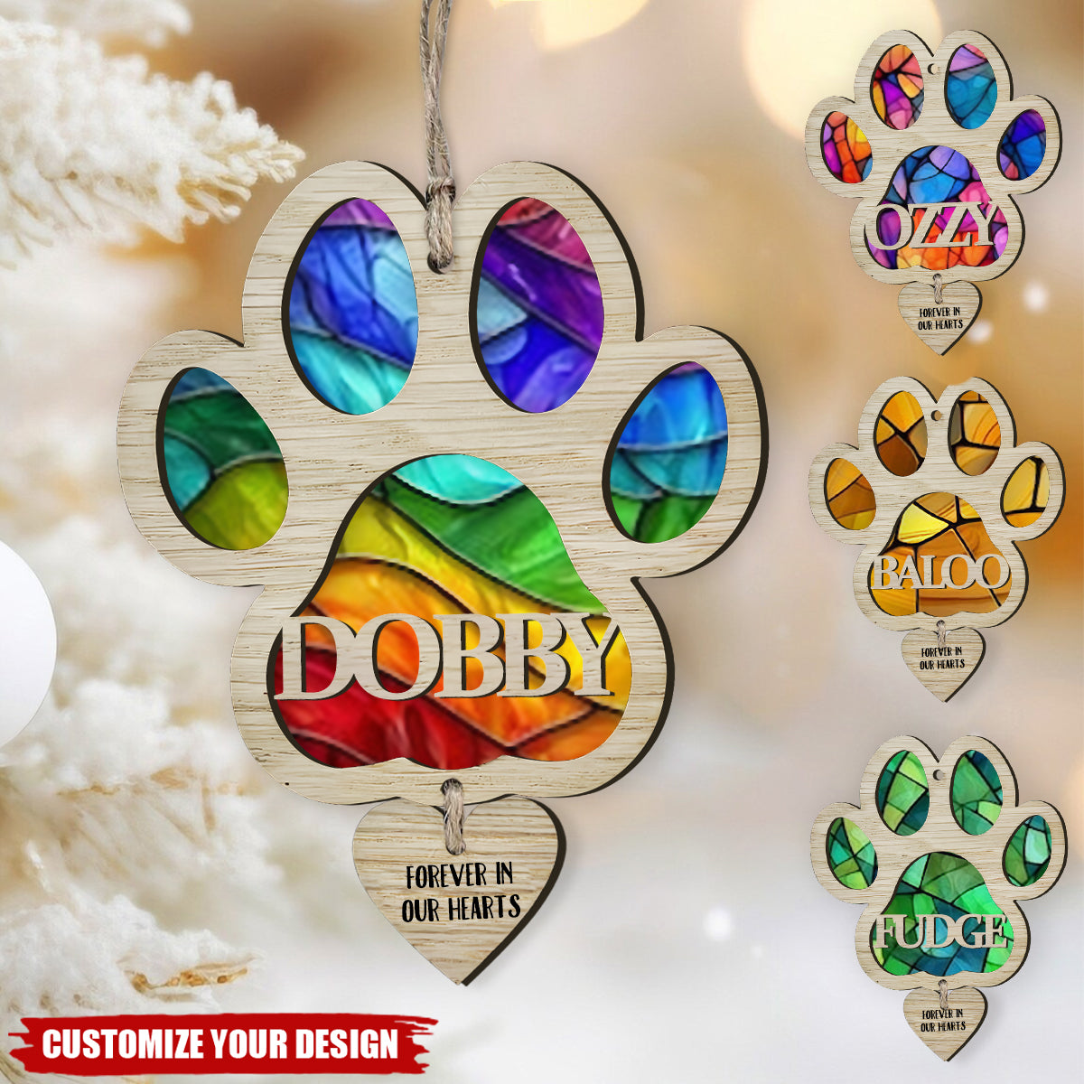 Personalized Dog Loss Rainbow Bridge Memorial Gift, Suncatcher Ornament