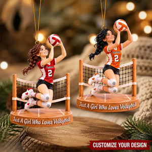 Personalized Volleyball Girl Ornament, Custom Name Player Keepsake