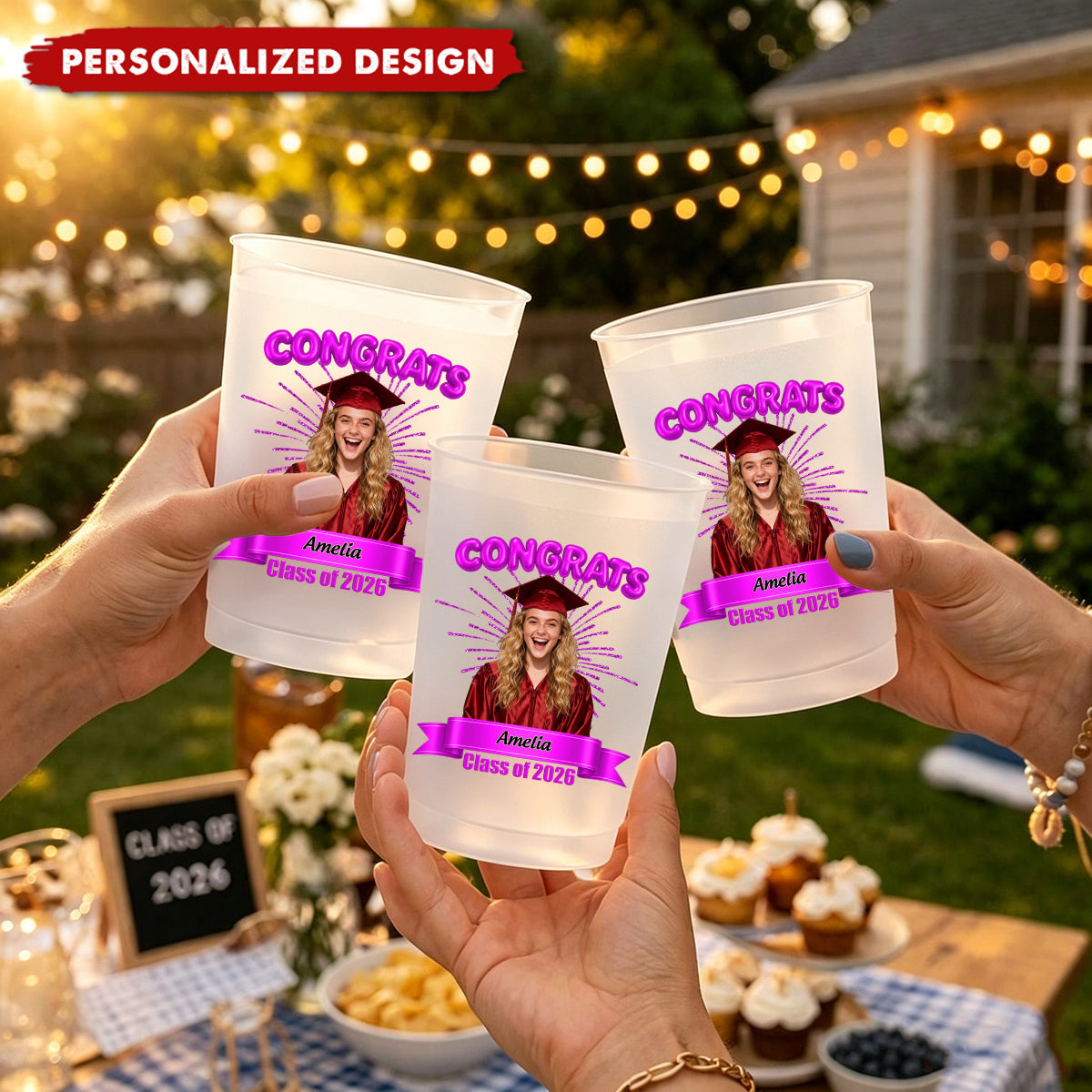 Personalized Senior 2026 Photo Cup | Graduation Party Favor
