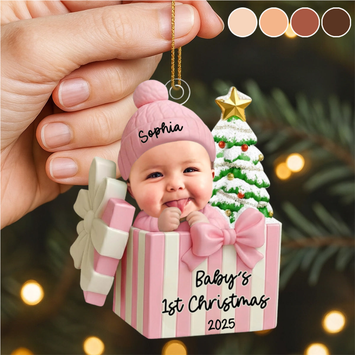 Custom Baby Boy Girl First Christmas Ornament