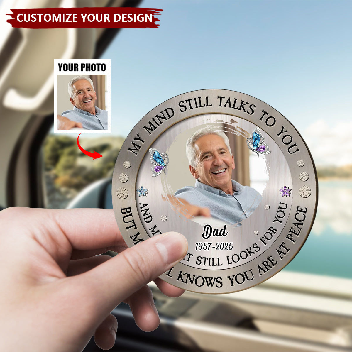 My Mind Still Talks To You - Personalized Custom Car Visor Clip