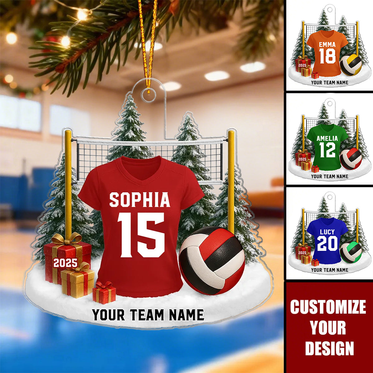 3D Effect Volleyball Player Uniform - Personalized Acrylic Ornament