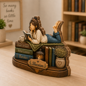 Custom Book Lover Wooden Block, Just a Girl Who Loves Books Sign