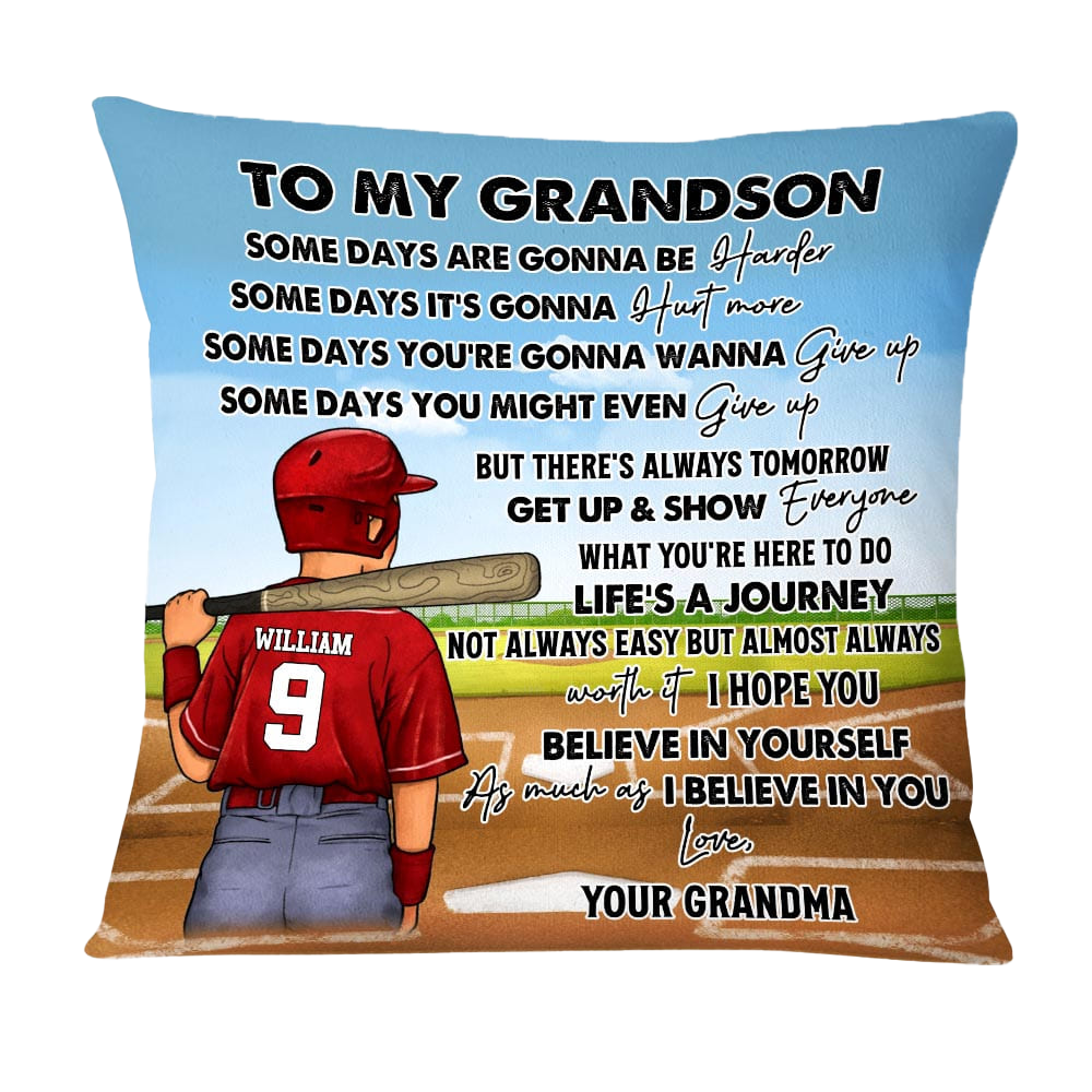 Baseball Grandson Some Days Are Gonna Be Harder Pillowcase