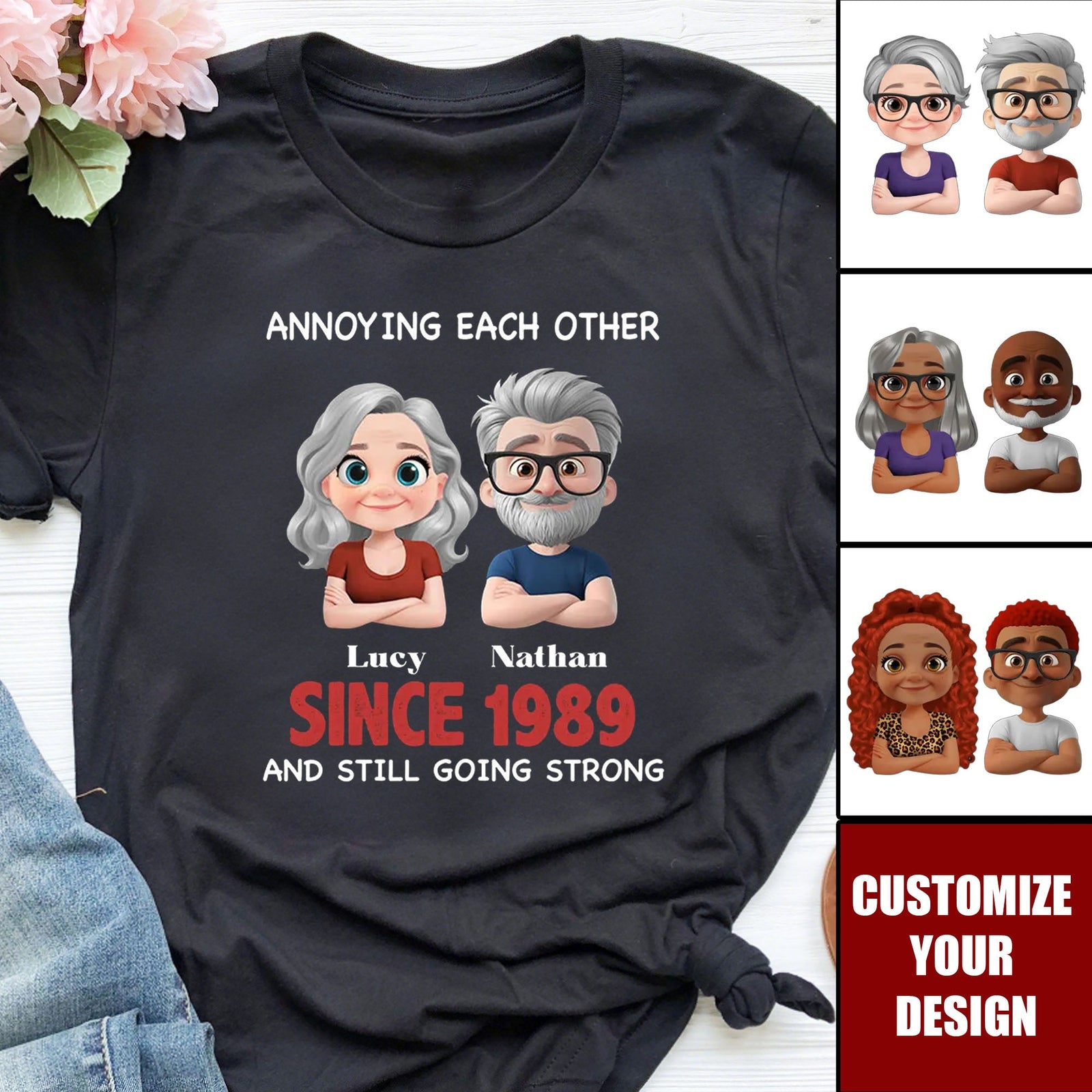 With You Forever - Personalized Custom Couple Shirt, Anniversary Gift