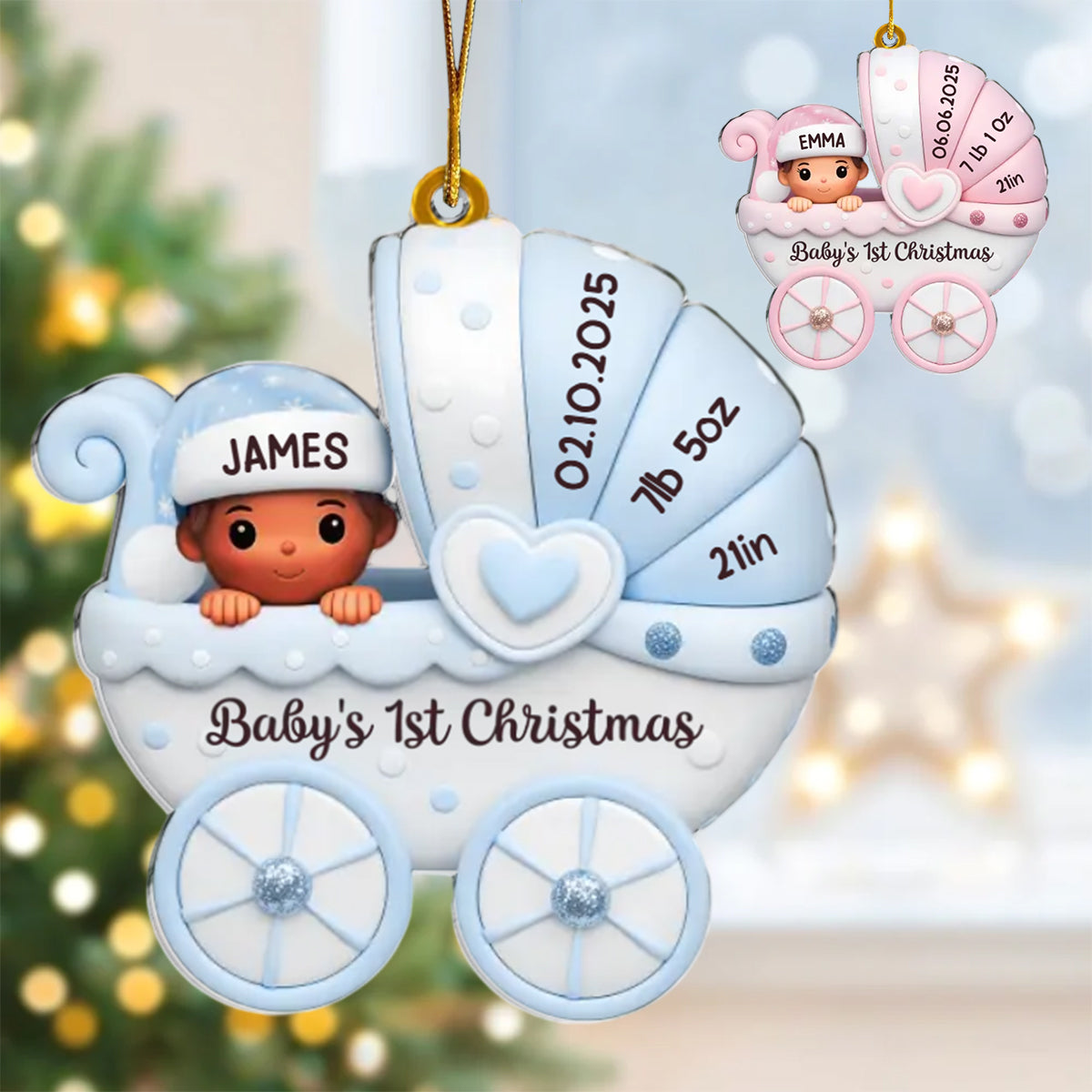 Personalized Christmas Baby Shower Acrylic Ornament