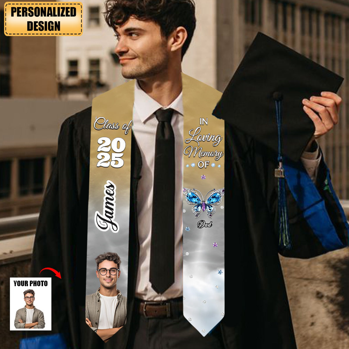 Personalized Graduation Stole With Photo And Names, Gifts For Senior 2025