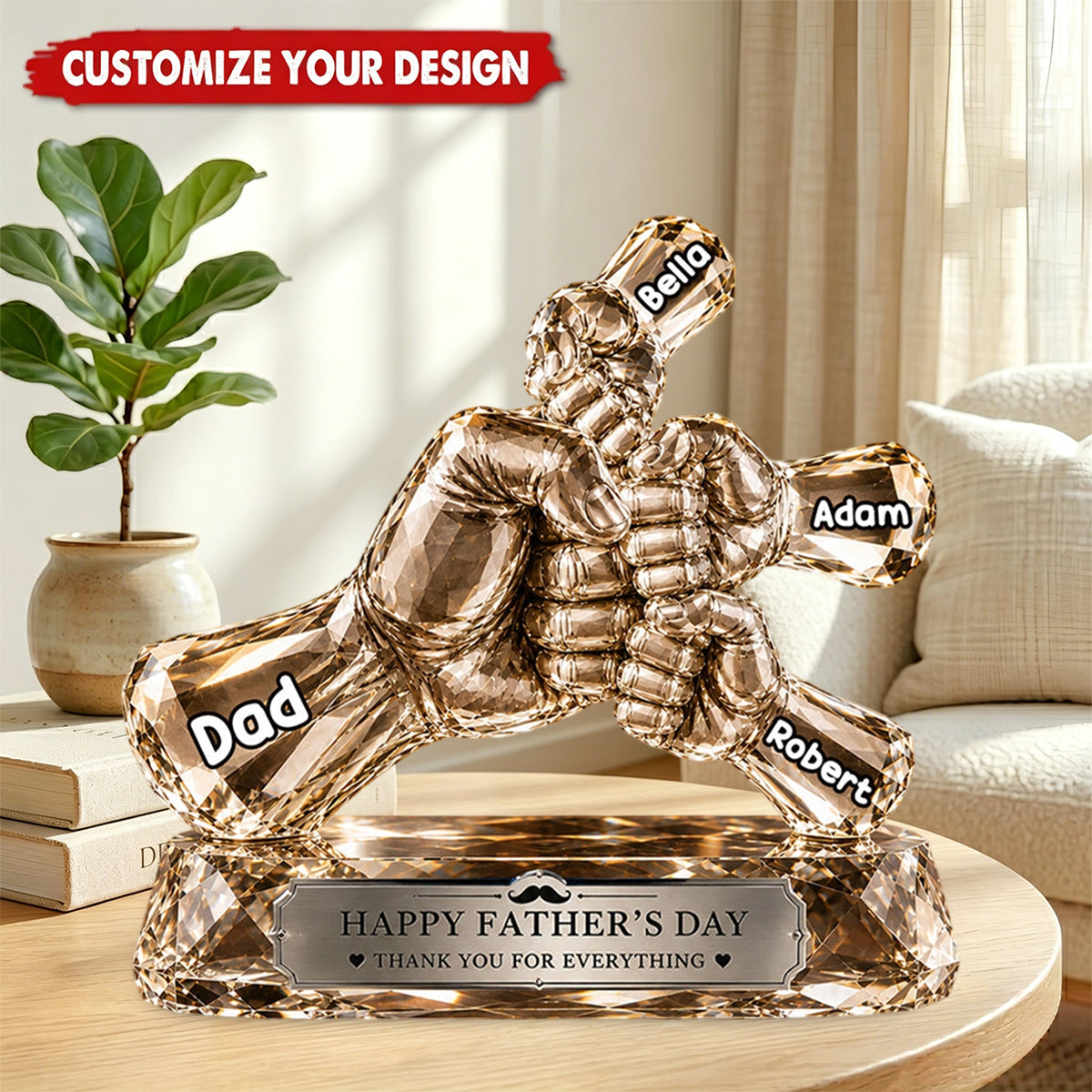 Happy Father's Day - Personalized Father Custom Shaped Acrylic Plaque