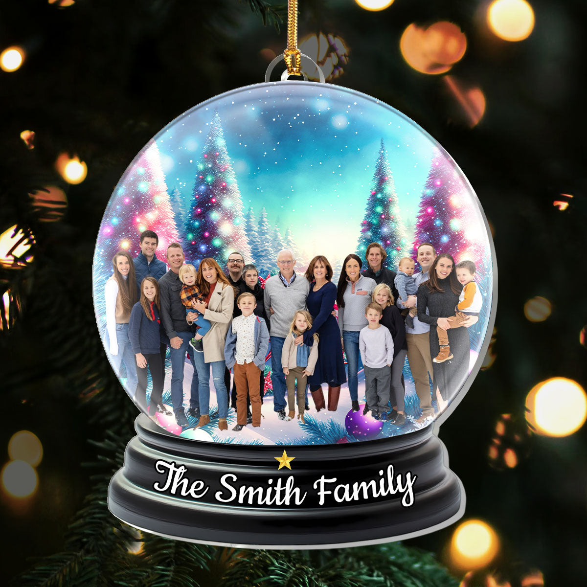 Personalized Family Photo Christmas Ornament