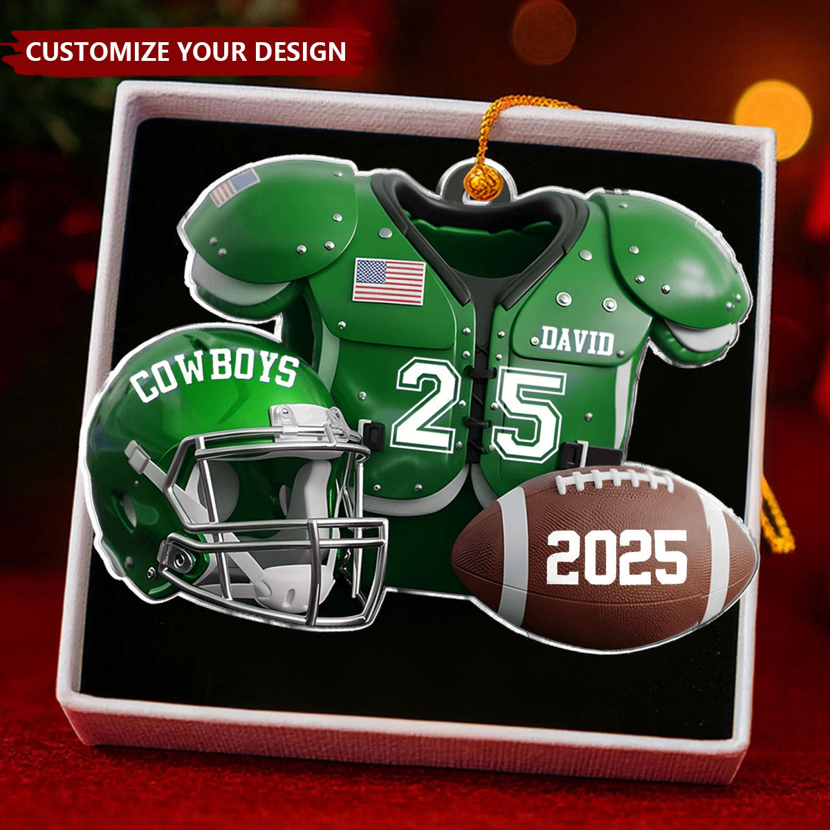 Football Season - Personalized Football Ornament