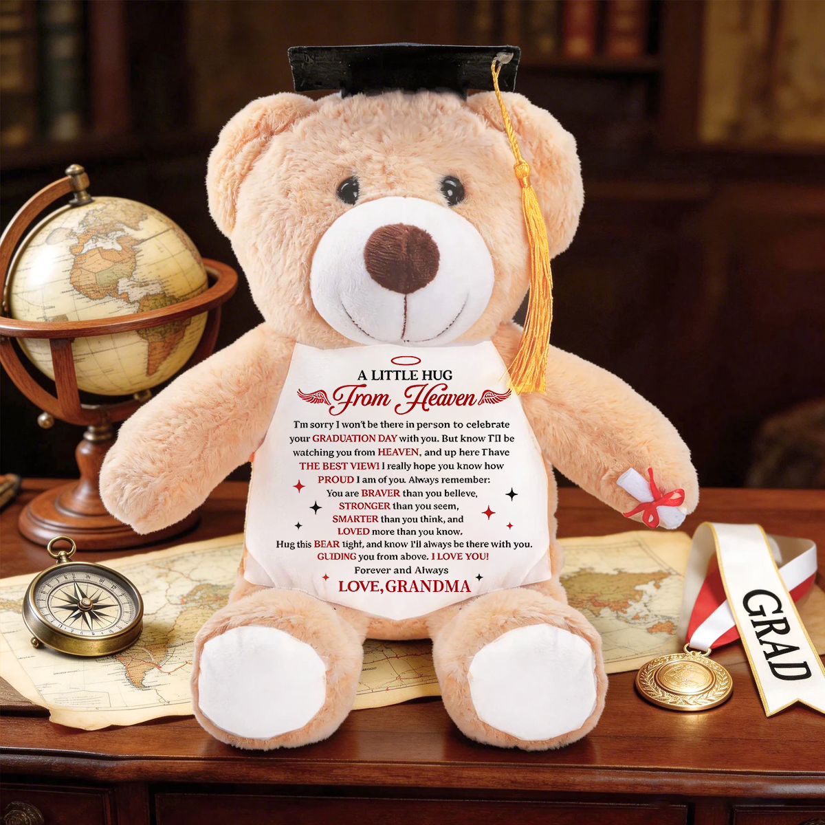 A Little Hug From Heaven Personalized Graduation Bear