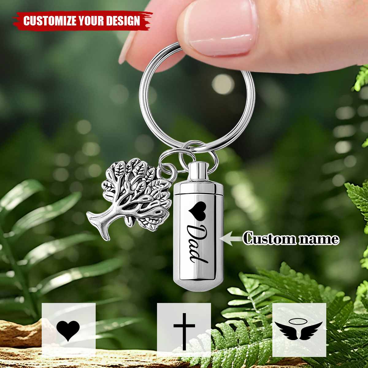 Personalized Memorial Cremation Urn Keychain