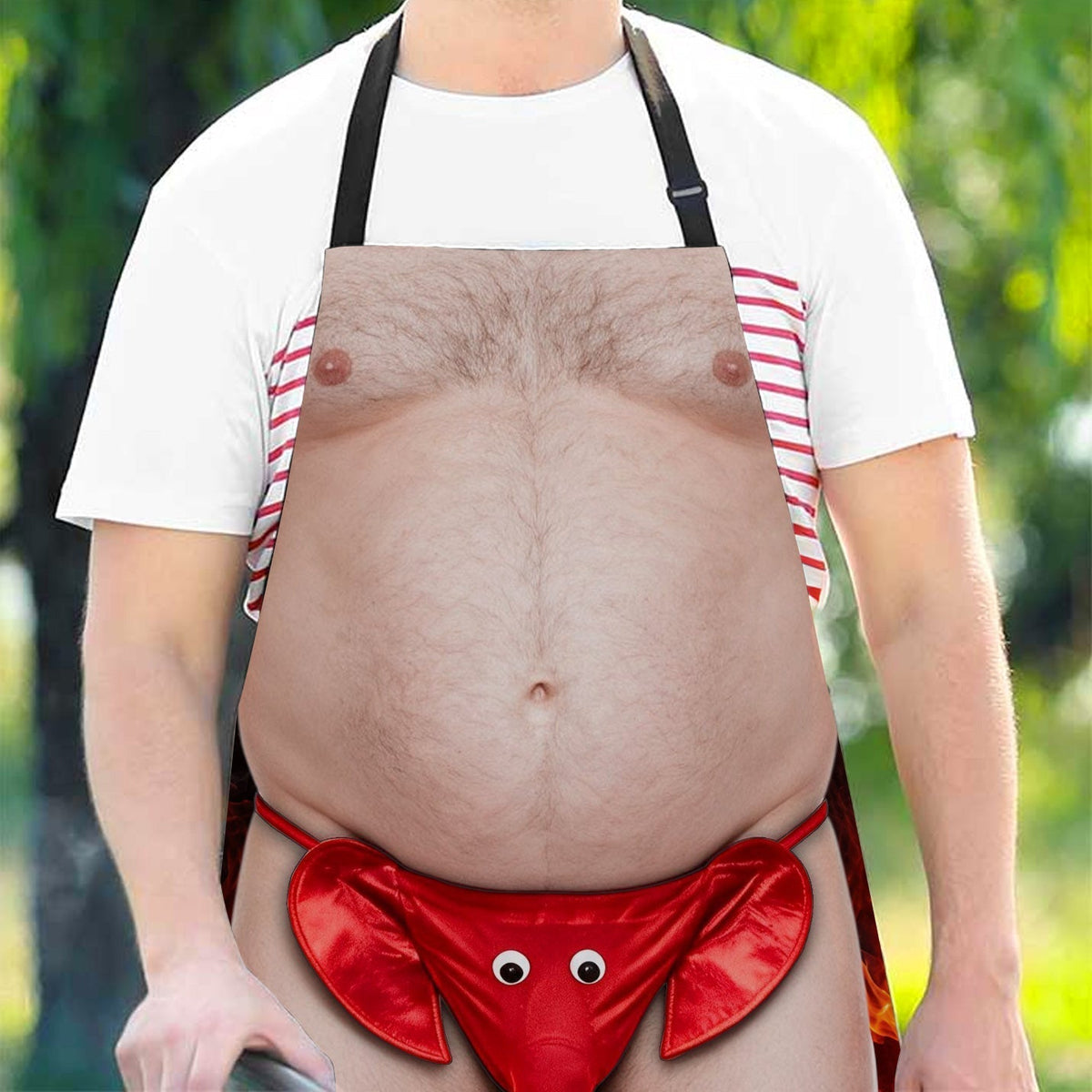 Funny 3D Hairy Body BBQ Kitchen King - Personalized Apron