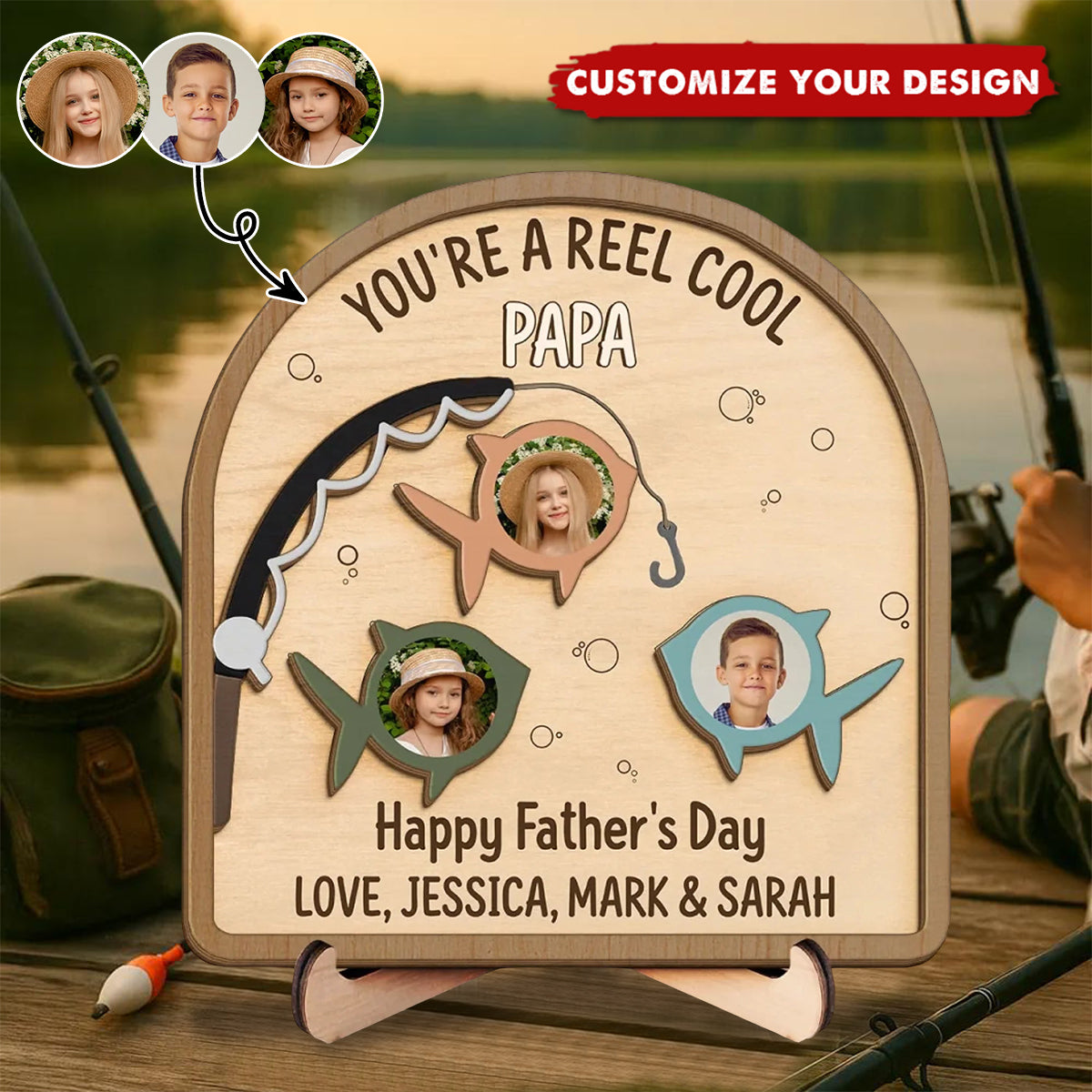 Custom Photo You’re A Reel Keeper - Personalized Custom 2-Layered Wooden Plaque