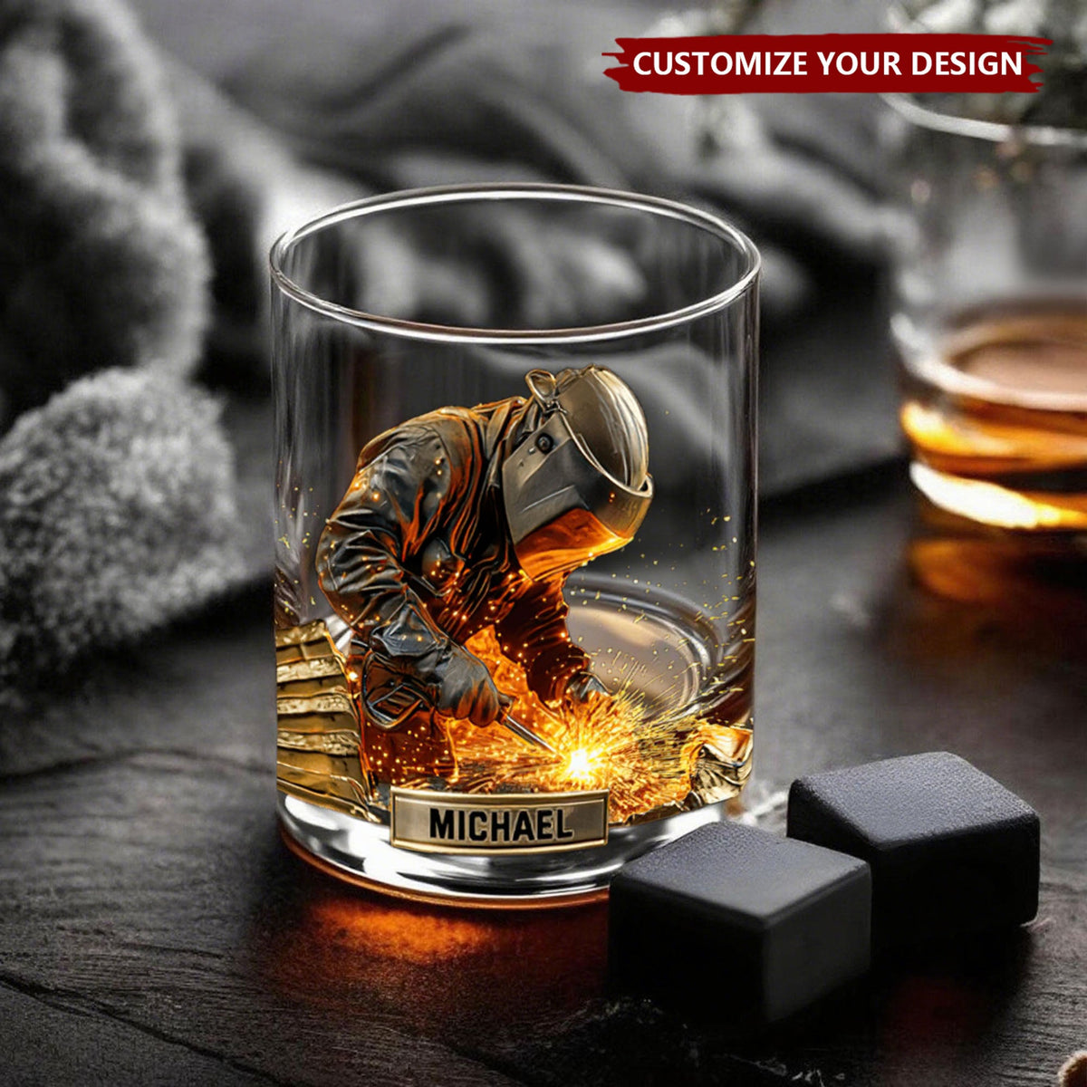 Strong Welder - Personalized Welder Whiskey Glass