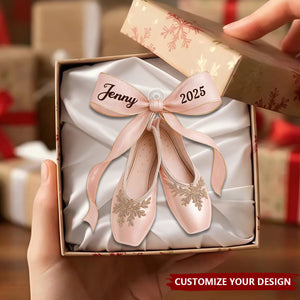 Personalized Ballet Shoes Ornament Elegant Ballerina Holiday Decor