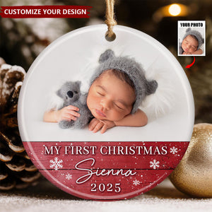 Personalized Baby First Christmas Ornament, Baby 1st Xmas Photo Ornaments