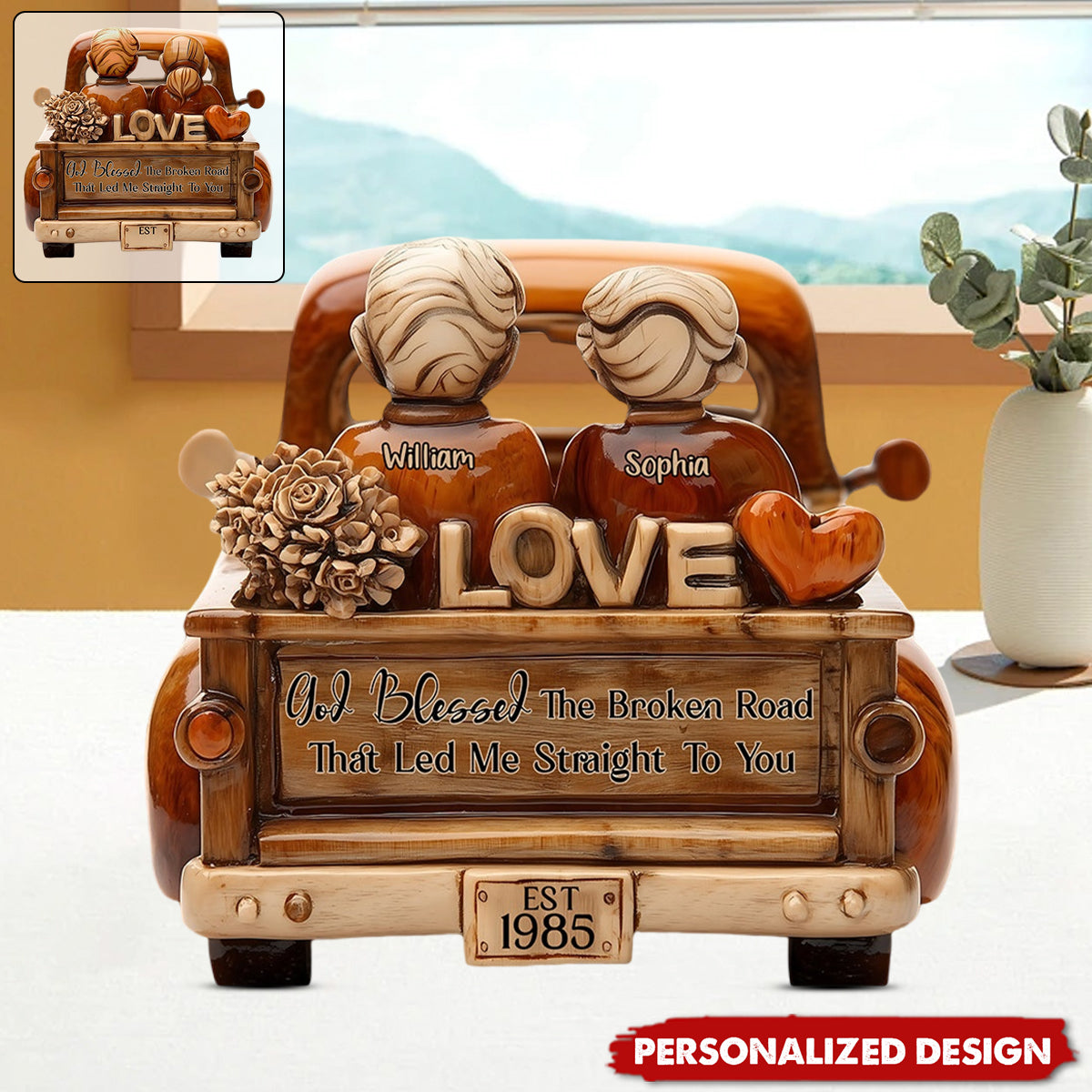 God Blessed The Broken Road That Led Me Straight to You -Personalized Couple Acrylic Plaque