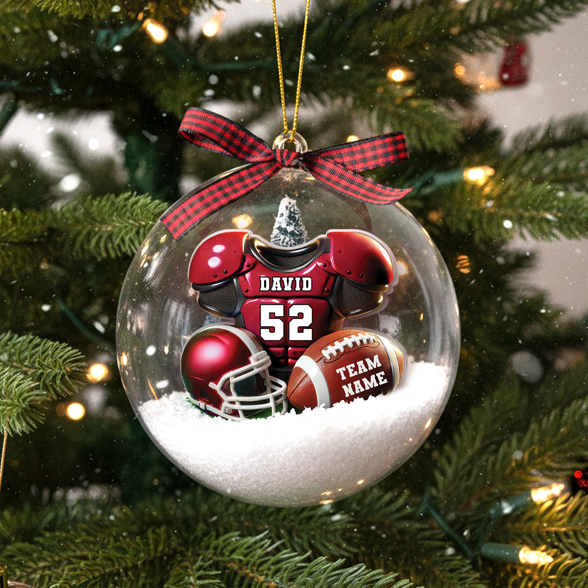 Football Jersey Uniform 3D Effect - Personalized Snow Globe Ornament