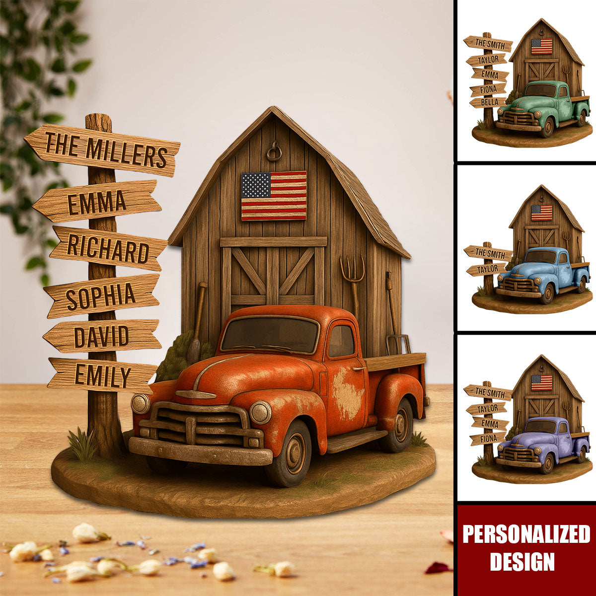 Farm Barn Family Acrylic Plaque - Personalized Gifts For Family