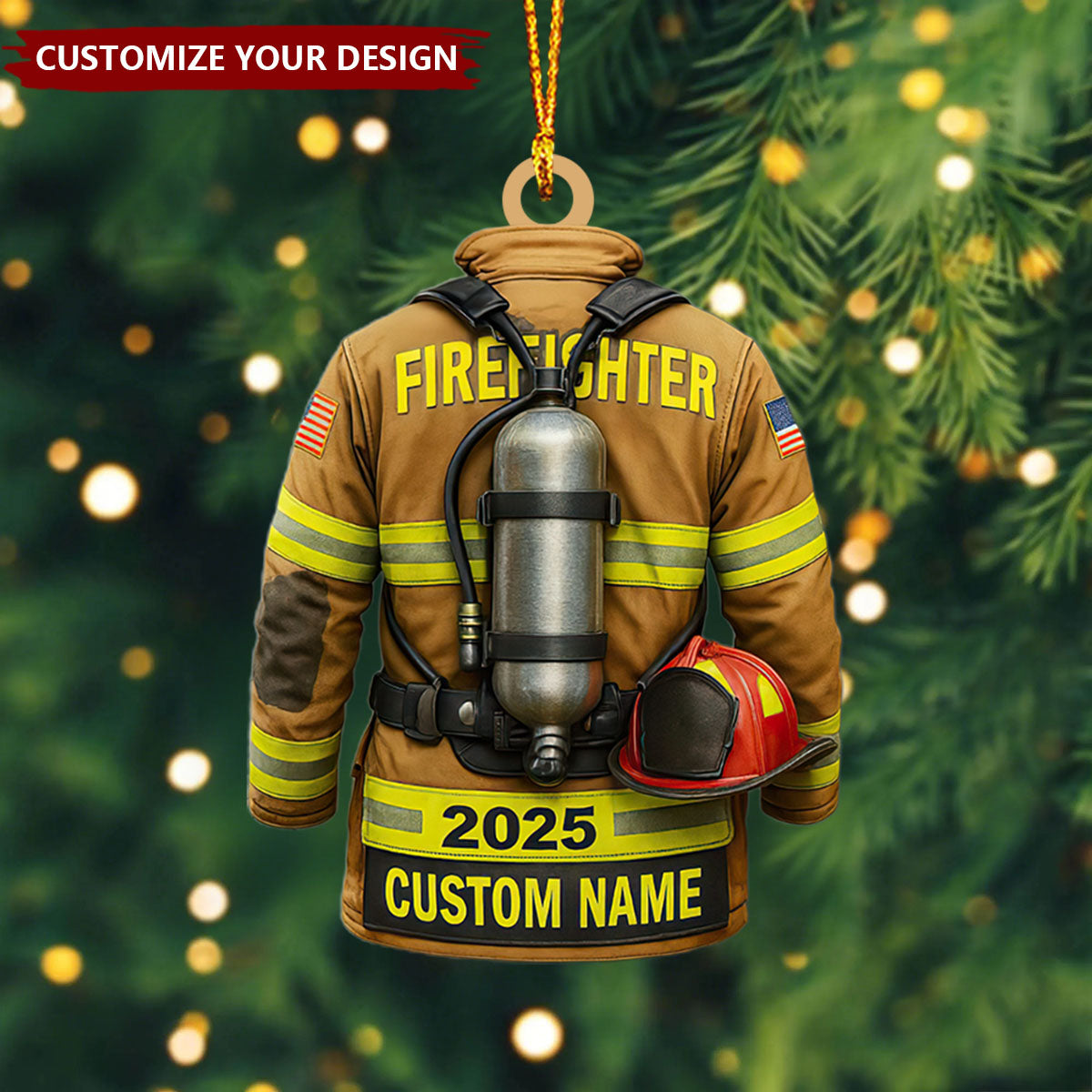 Personalized Firefighter Christmas Ornament, Christmas Gifts