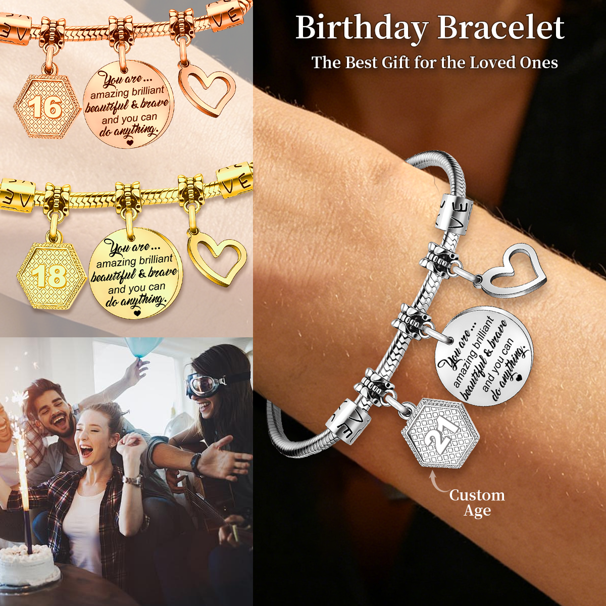 Personalized Custom Engraved Bracelet, Birthday Gift