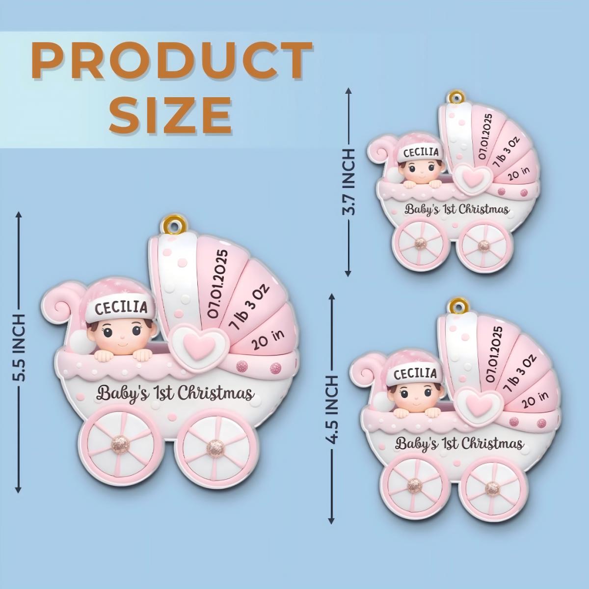 Personalized Christmas Baby Shower Acrylic Ornament