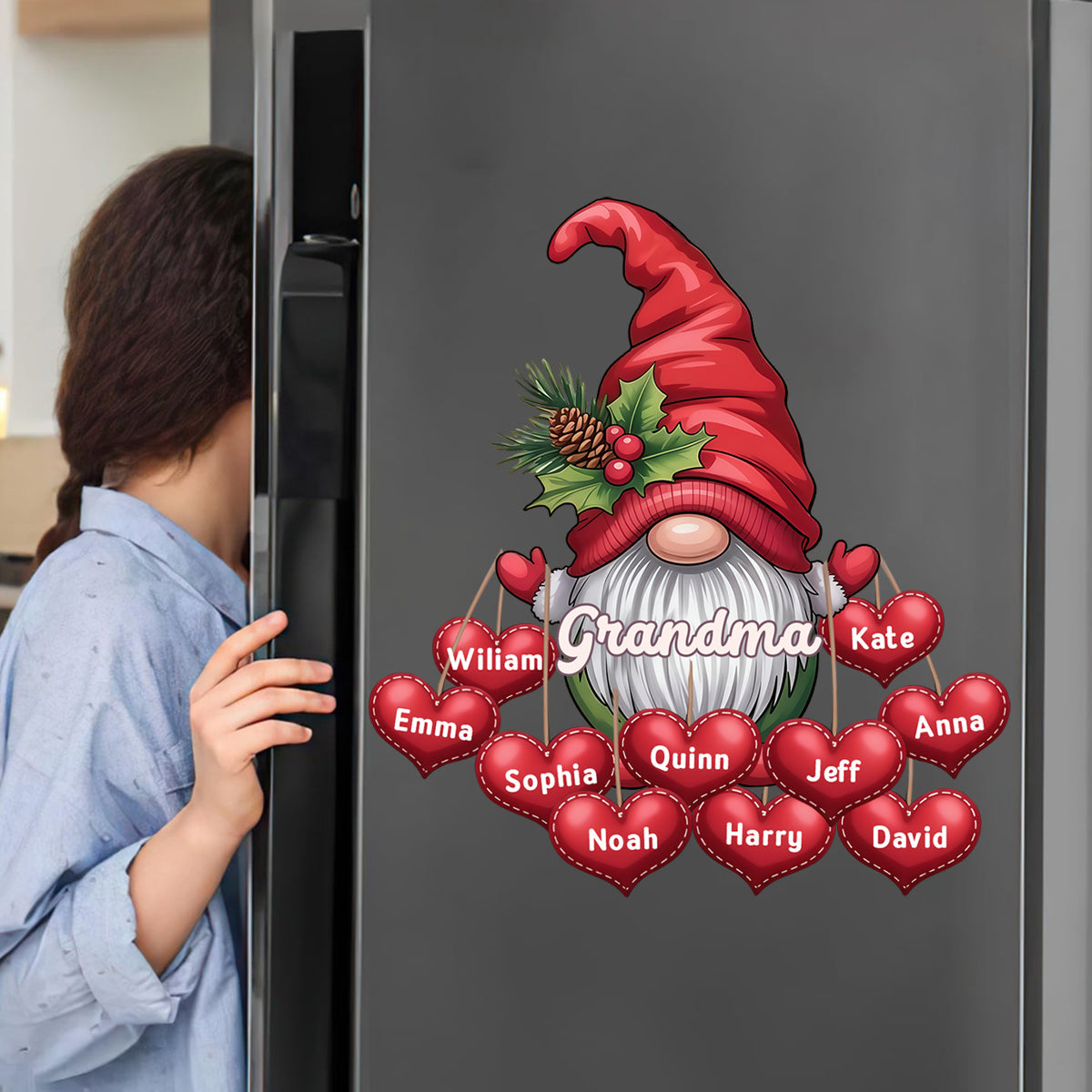 Custom Christmas Family Decal,Holiday Gift For Grandma