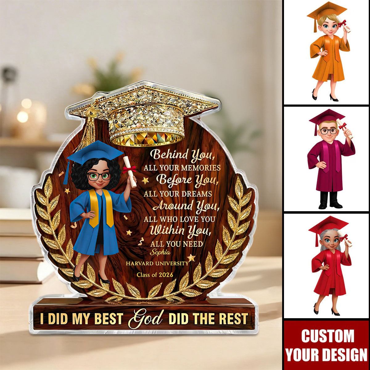 I Did My Best God Did The Rest - Personalized Custom Shaped Acrylic Plaque