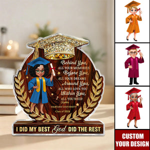 I Did My Best God Did The Rest - Personalized Custom Shaped Acrylic Plaque